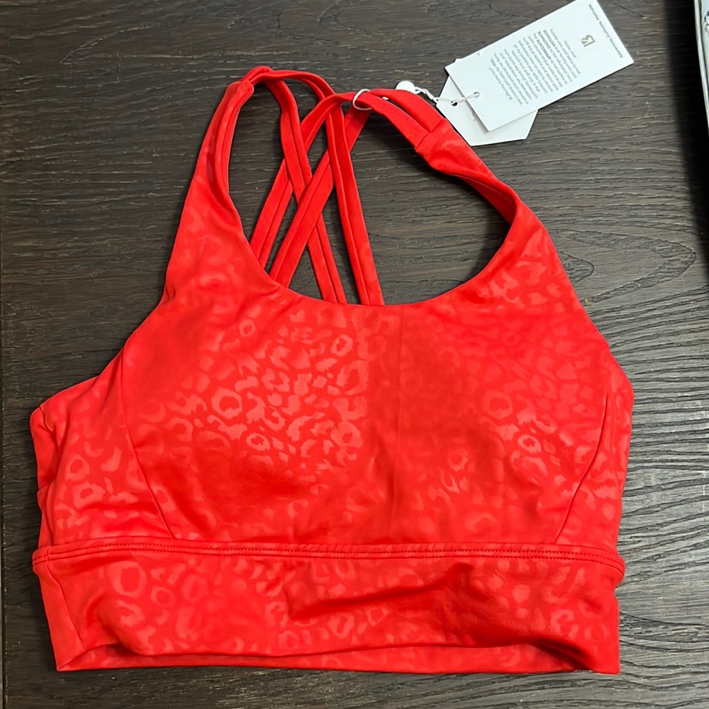 Red salsa leopard bra